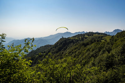 Scenic view of mountains against clear sky