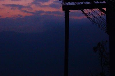 Low angle view of dramatic sky at night