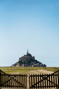 Built structure against clear blue sky