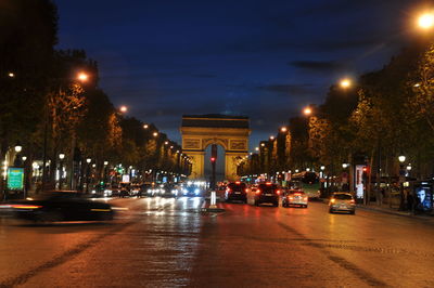 Illuminated city at night