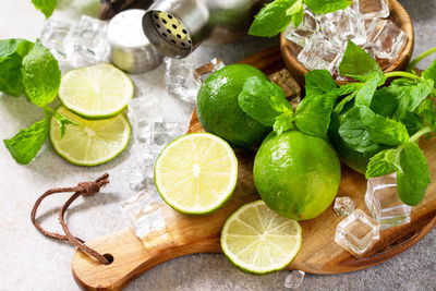 Green fruits on table