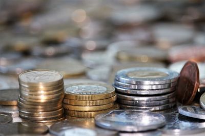 Close-up of coins