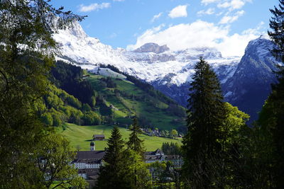 Scenic view of mountains against sky