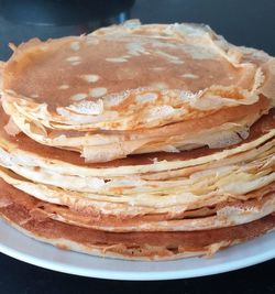 High angle view of cake in plate