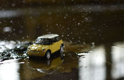 Close-up of toy car