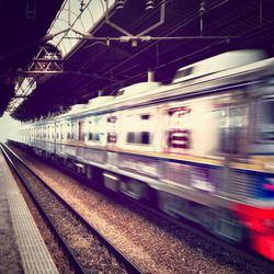 Train at railroad station platform