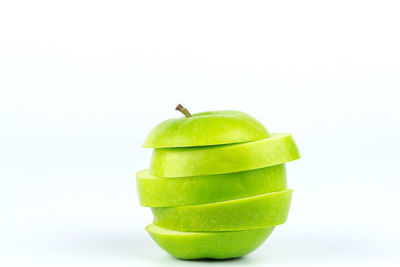 Close-up of apple against white background