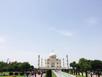 Tourists in front of building