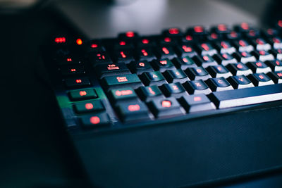 Close-up of illuminated lights