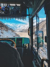 Bus going to spiti valley in winters