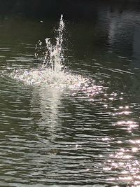 Water splashing in lake