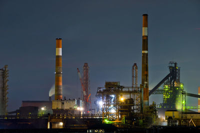 Steel mill at night