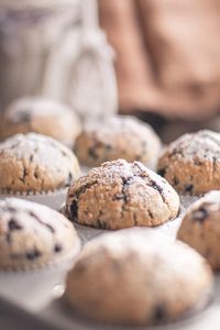 Close-up of cookies in sheet