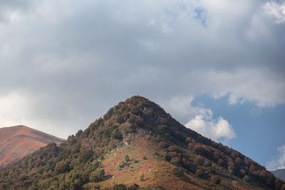 Low angle view of mountain against sky