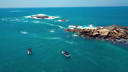 High angle view of sea against sky