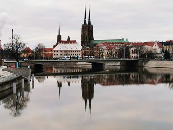 Reflection of buildings in water