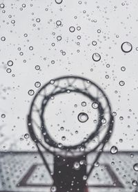 Close-up of water drops on glass