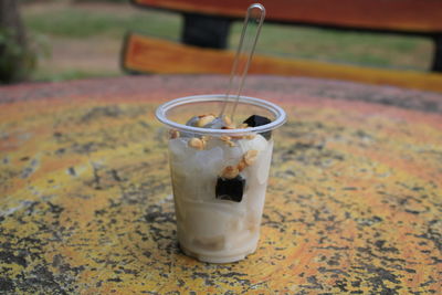 Close-up of drink on table