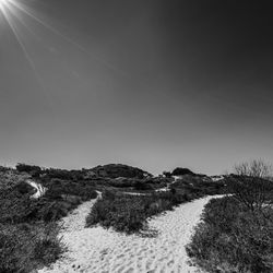 Scenic view of landscape against clear sky