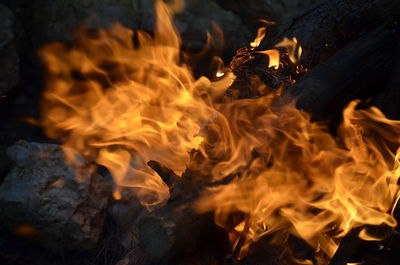 Close-up of bonfire