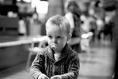 Close-up portrait of cute boy