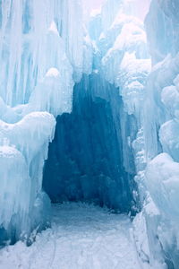 Walkway leading towards frozen caves