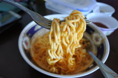 Close-up of soup in bowl