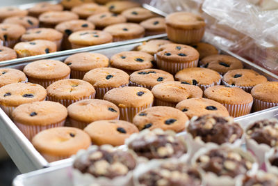 High angle view of cookies