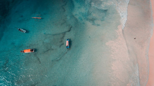 High angle view of beach