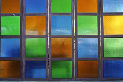 Colorful glass window and wall, the old style decoration