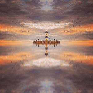 Reflection of sky on water
