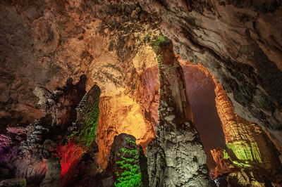 Low angle view of rock formation in cave