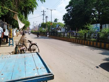 View of street in city