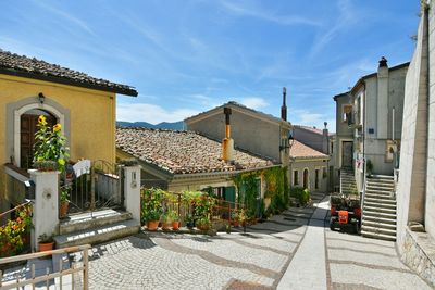 A narrow street in castelgrande, a rural village in the province of potenza in basilicata, italy.