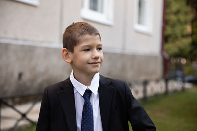 Portrait of a boy looking away