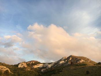 Low angle view of mountain against sky