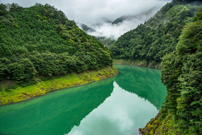 Lake sesso nestled within the oi river system in shizuoka prefecture, japan.