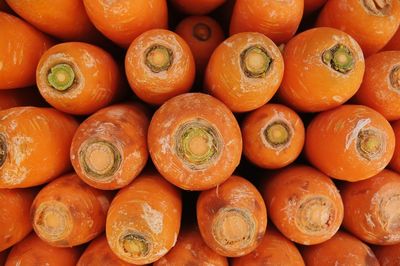 Full frame shot of carrots for sale at market