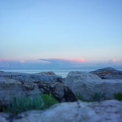 Scenic view of sea at sunset