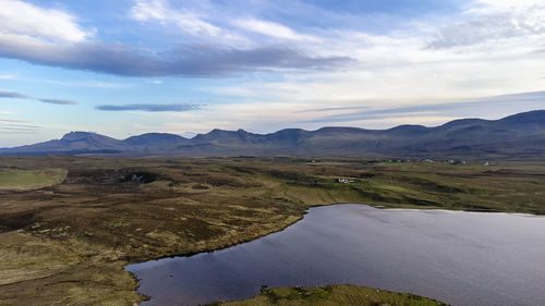 A stunning sunset on the isle of skye in the scottish highlands, uk