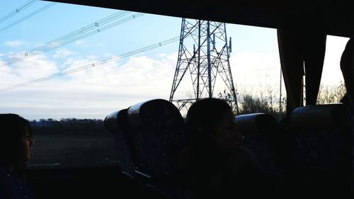 Power lines against sky