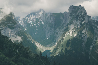 Panoramic view of mountains against sky