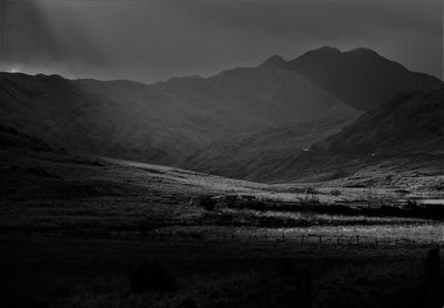 Scenic view of mountains against sky