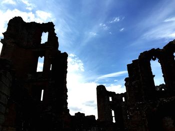 Low angle view of old building against sky