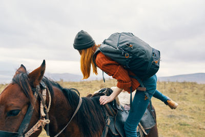 Man riding horse