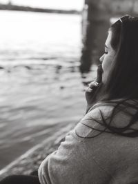 Close-up of woman at beach