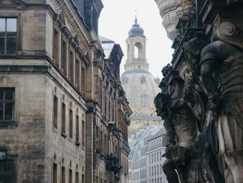 Low angle view of statue in city