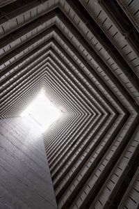 Low angle view of skylight in building