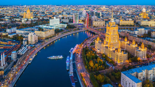 Aerial view of buildings in city