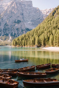 Scenic view of lake and mountains